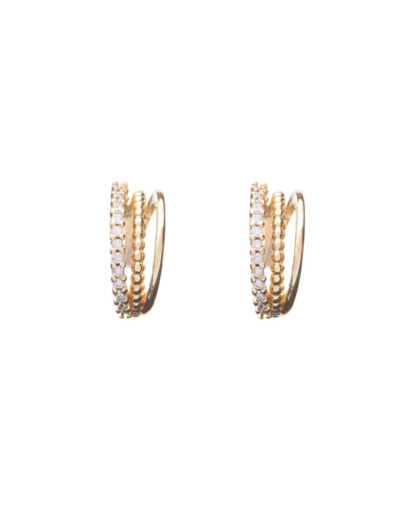925 Silver Clip Earrings, Gold Plated